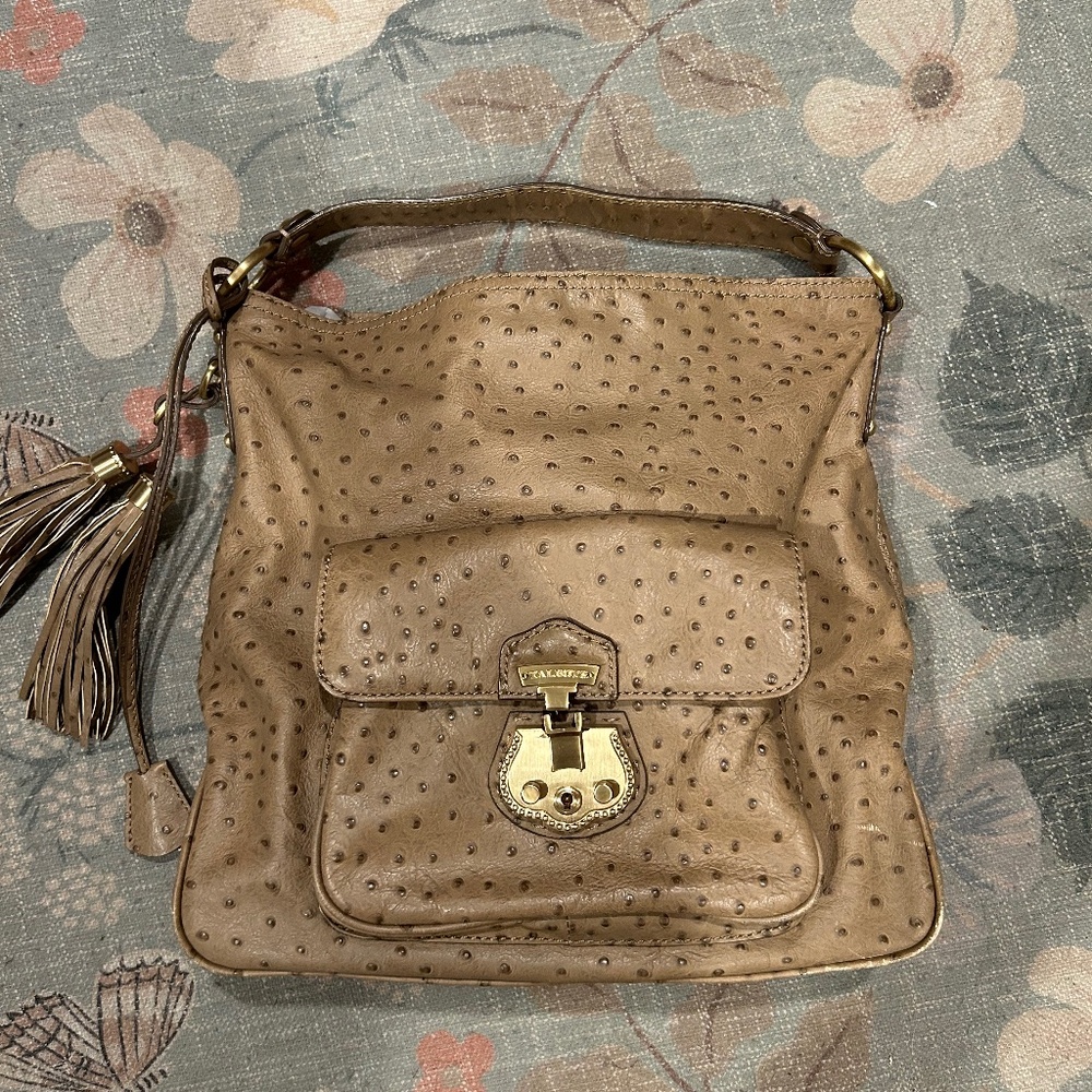 Talbots Ostrich Beige/ Tan Shoulder Bag